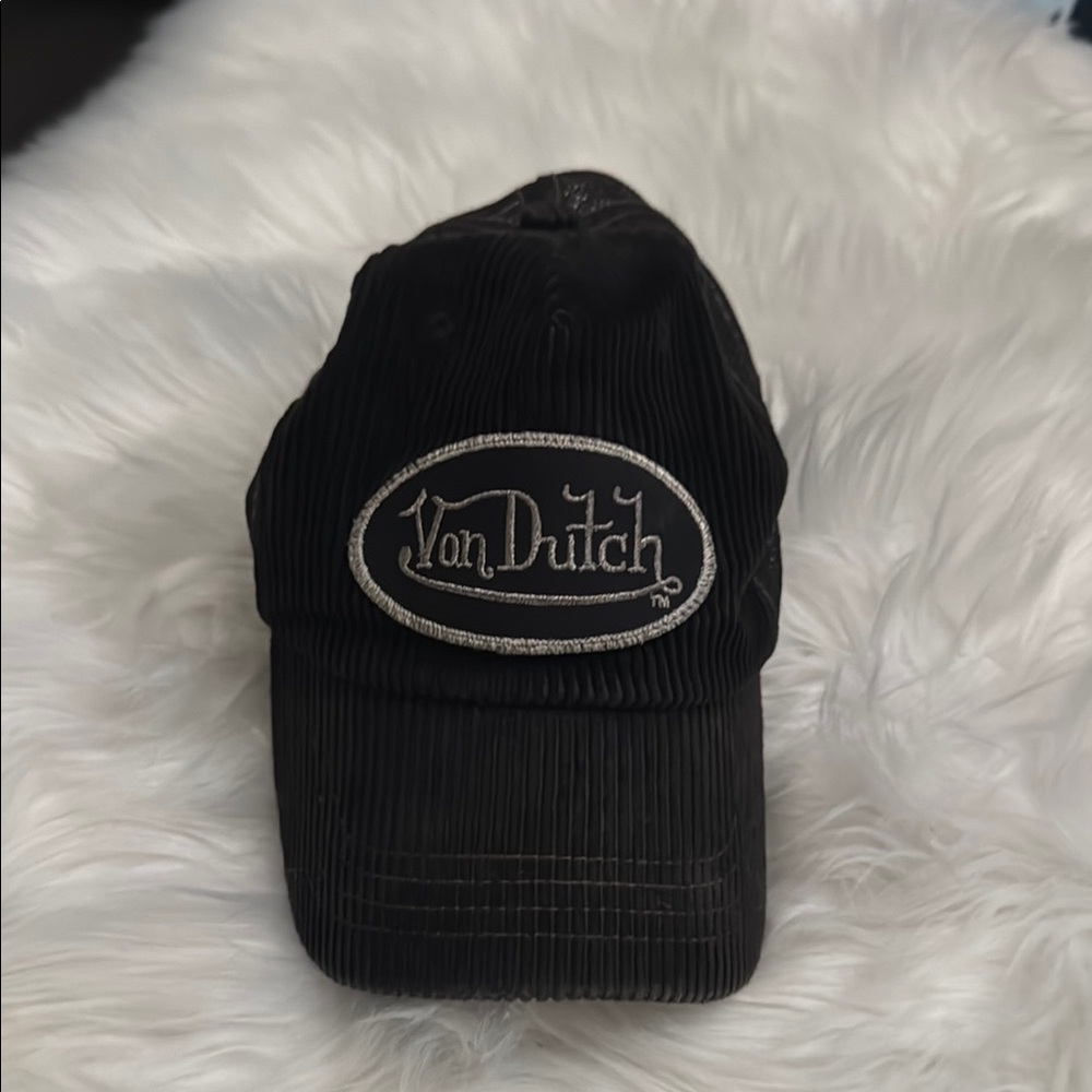 Von Dutch Black Corduroy Hat